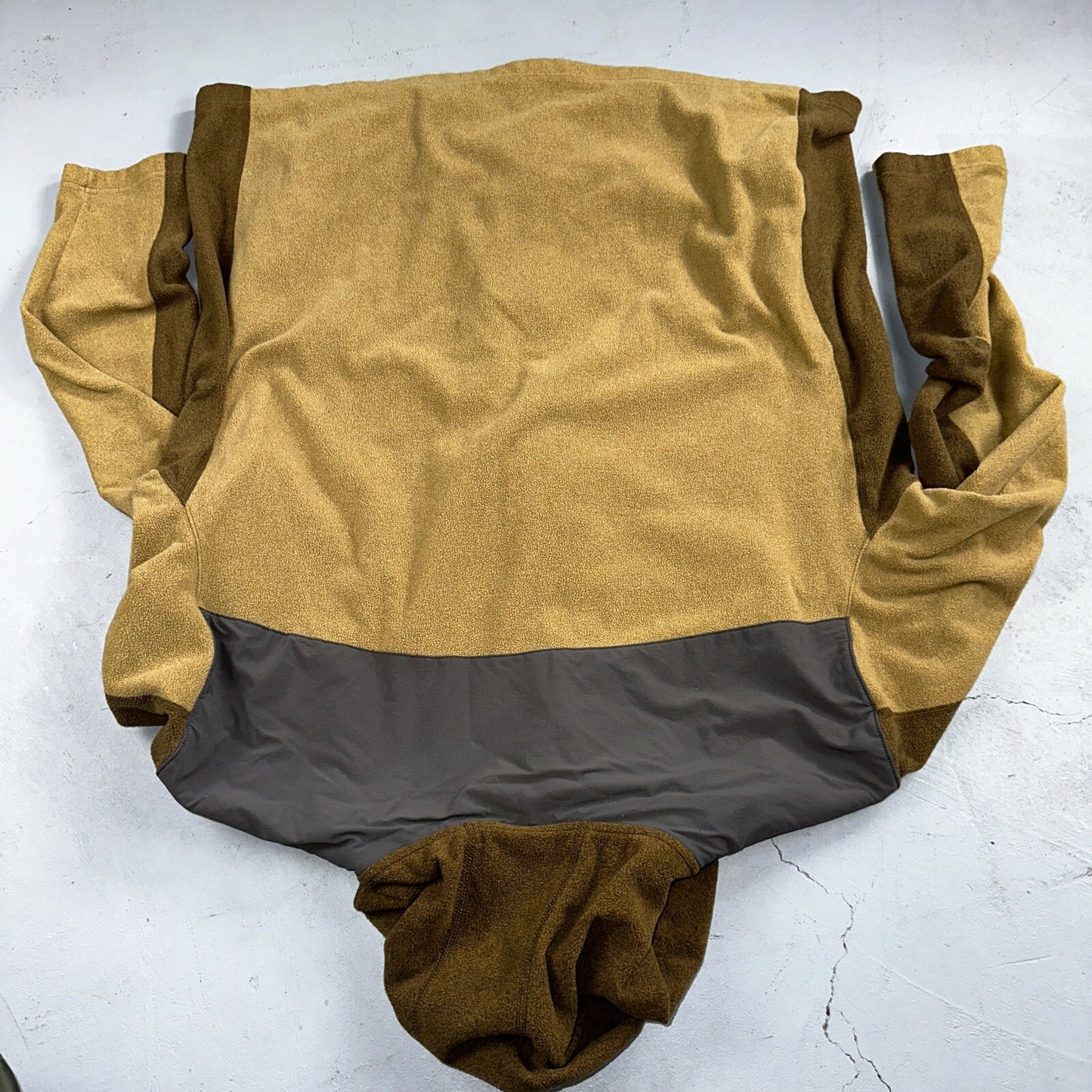 Patagonia Jacket Men's XL Tan Cedars Fleece Zip Chest Pocket Zipper Damaged