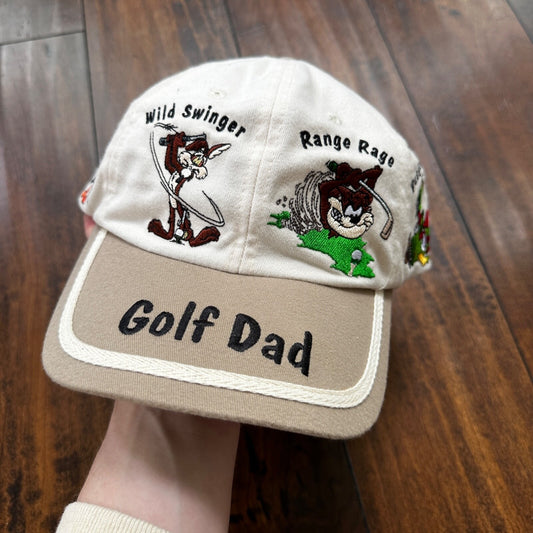 Golf Dad Hat VTG Warner Bros Class Dad Golfer AOP Hat Snapback Vintage 90s OSFA