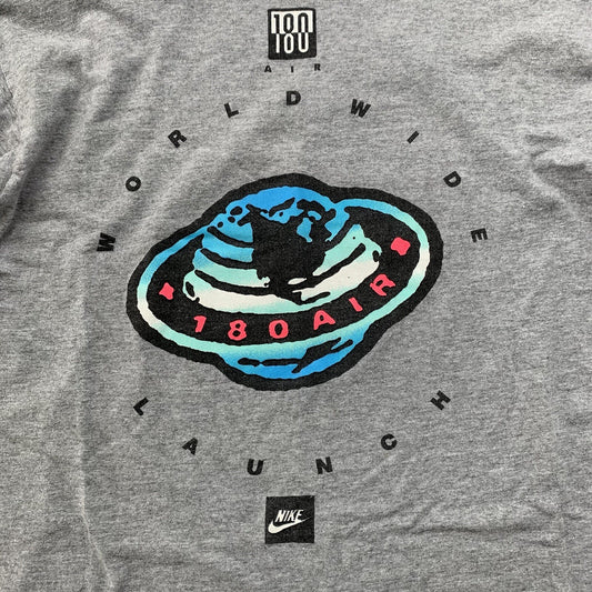 Nike Vintage T Shirt Air 180 90s Gray Tag Rap Earth Alien Spaceship Space