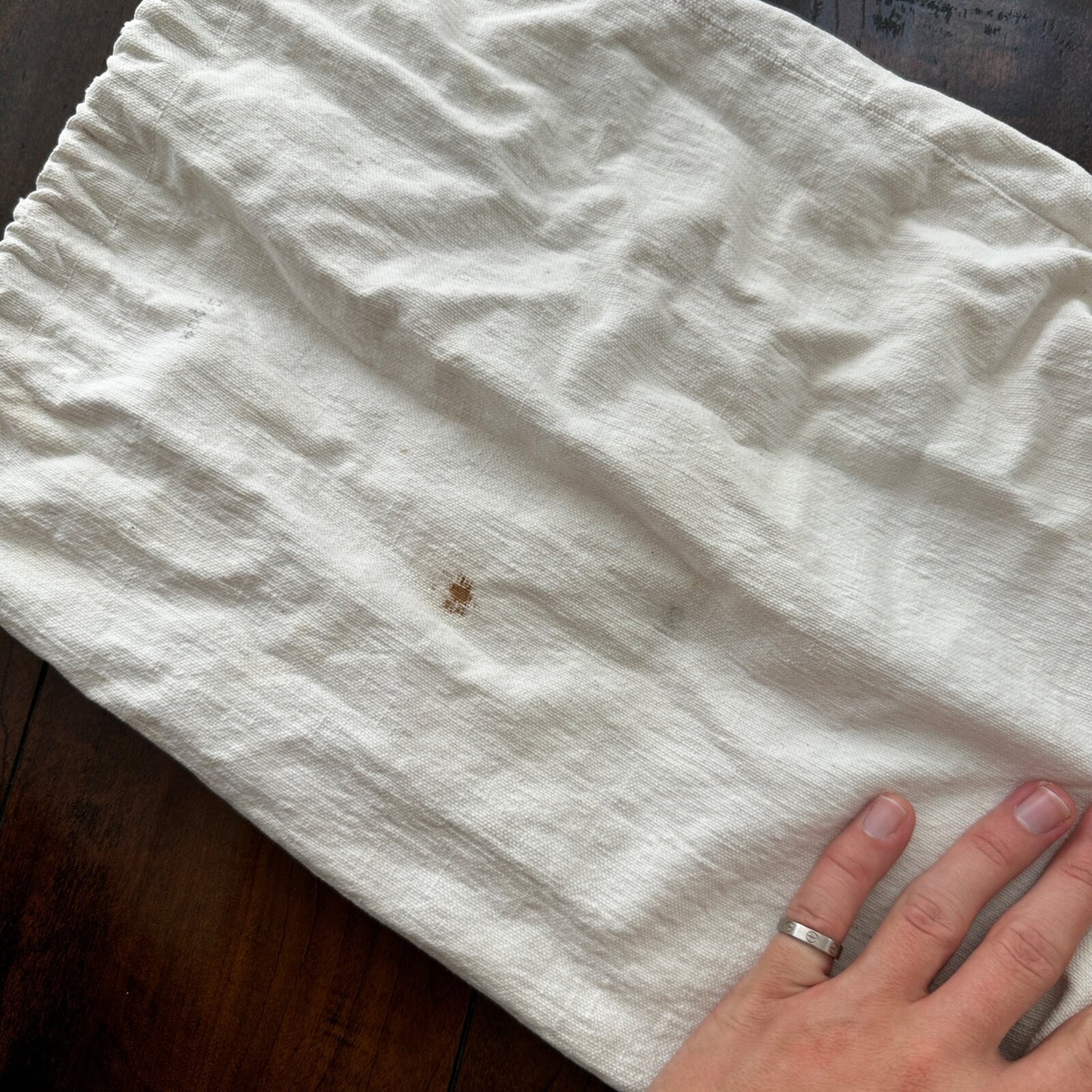 VTG WWII Canvas Garment Laundry Bag White Military Denim 1940s 40s 50s Stencil