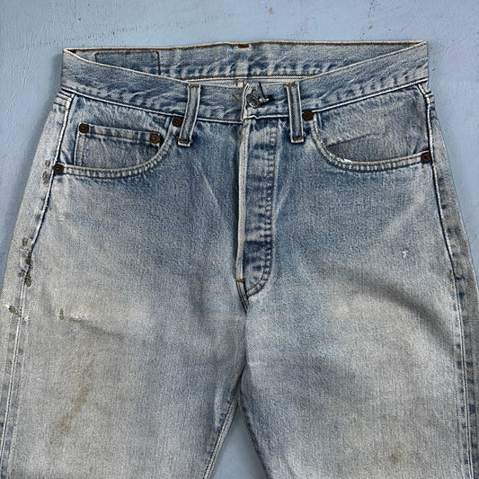 Levis 501 Vintage 80s Redline Selvedge USA XX Jeans Light Wash 1980s Act 30x26