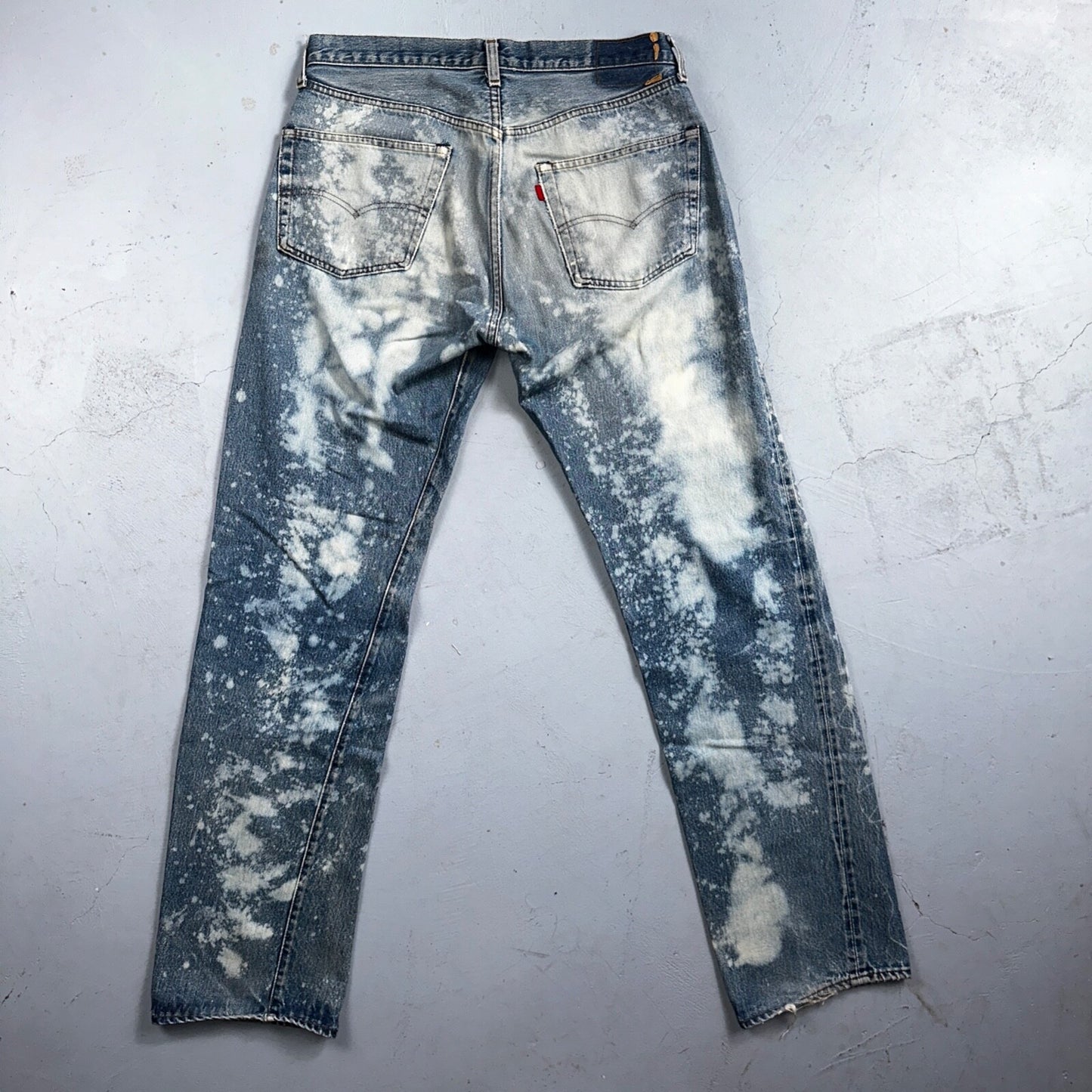 Levis 501 Vintage 80s Redline Selvedge USA XX Jeans Light Wash Stained Act 34x33