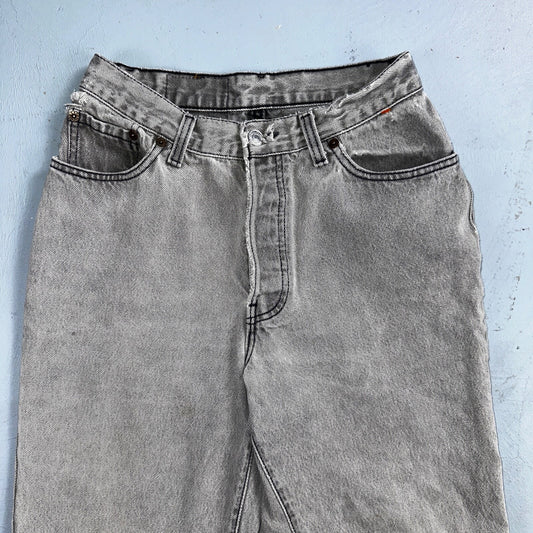Levis 501 Vintage 90s USA XX Straight Leg Jeans Black Faded Grey Wash Act 25x30