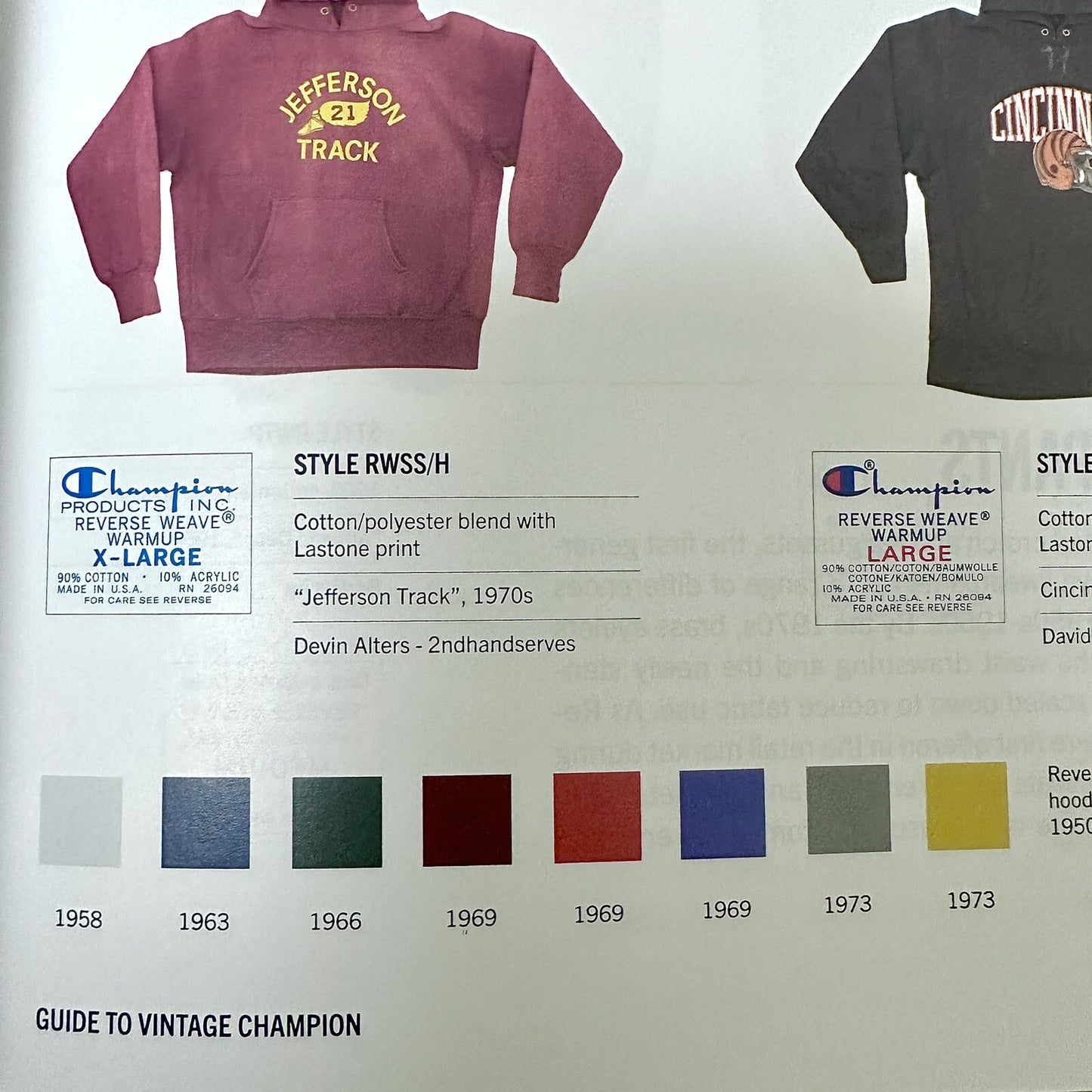 Champion 1970s RW Complete Set USA Sweatshirt VTG Hoodie Crewneck Lot Rare 70s