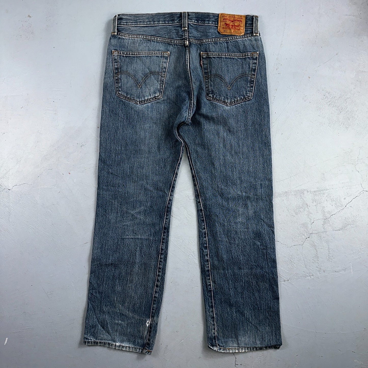 Levis 501 Vintage Y2K XX Straight Leg Jeans Blue Med Wash 34x30 Act 34x29