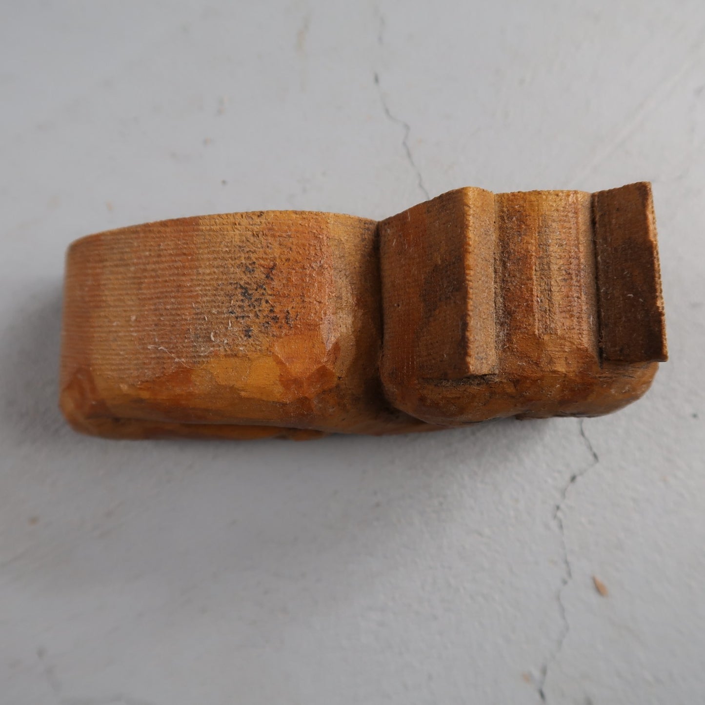 Small Carved Wood Sitting Cat Folk Art Figure Cute Hand Made Lucky Cute Luck