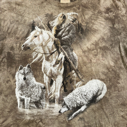 Vintage The Mountain Grand Canyon T Shirt Mens 3XL USA Native Tie Dye Horse