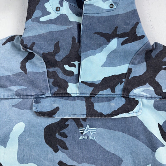 Military Snow Camo Winter Hooded Anorak Jacket Mens L Stock Alpha Industries