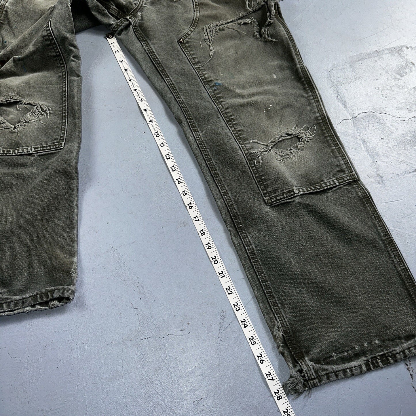 Carhartt VTG Double Knee Carpenter Pants USA B01 B136 MOS Green 31x30 Act 30x28
