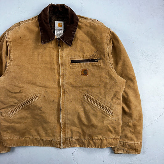 Carhartt VTG Detroit Jacket Men's Large Lined Blanket Workwear J97 CML Thrashed