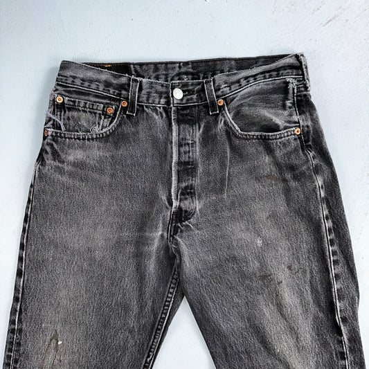 Levis 501 Vintage 90s USA XX Straight Leg Jeans Black Med Wash 32x32 Act 30x30