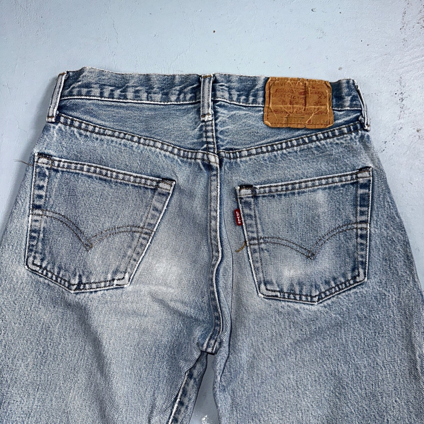 Levis 501 Vintage 80s Redline Selvedge USA XX Jeans Light Wash 29x38 Act 27x33