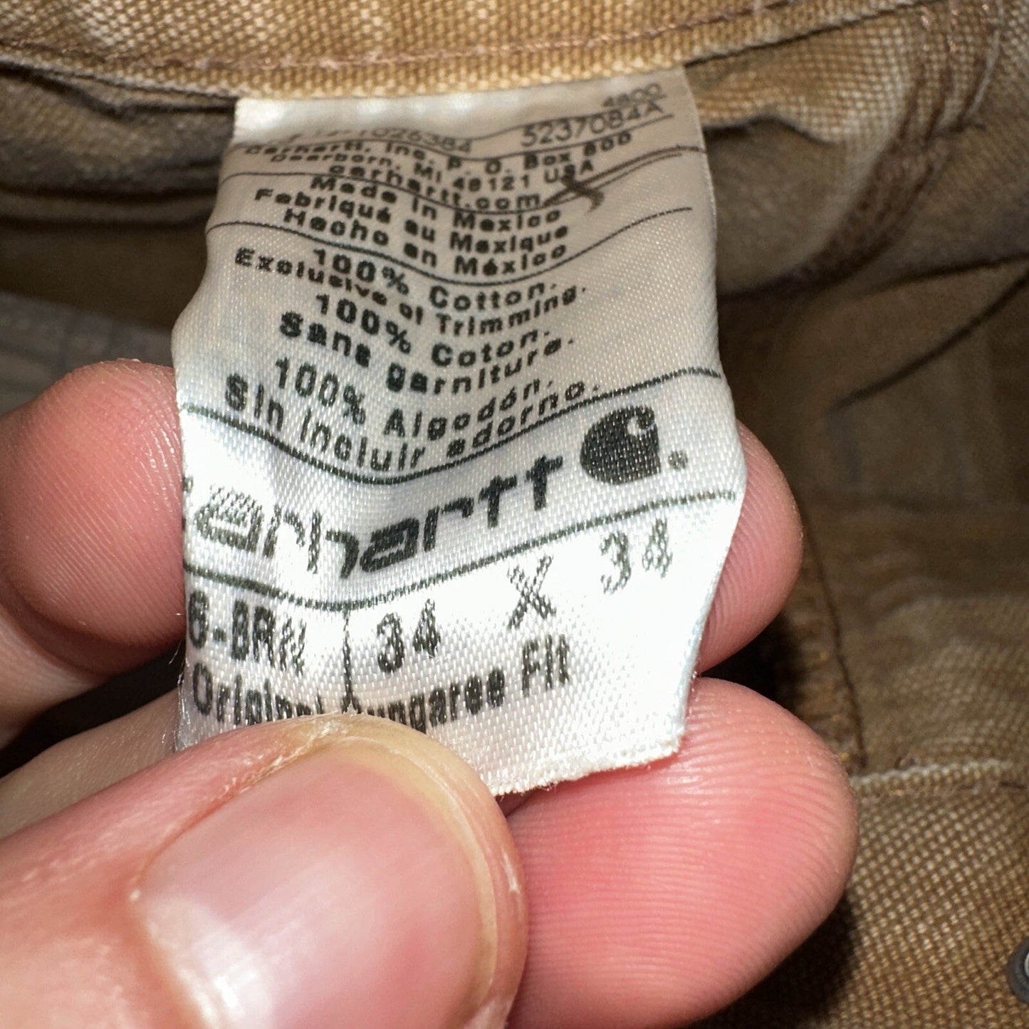 Carhartt VTG Double Knee Carpenter Pants USA B01 Brown Thrashed 34x34 Act 32x32