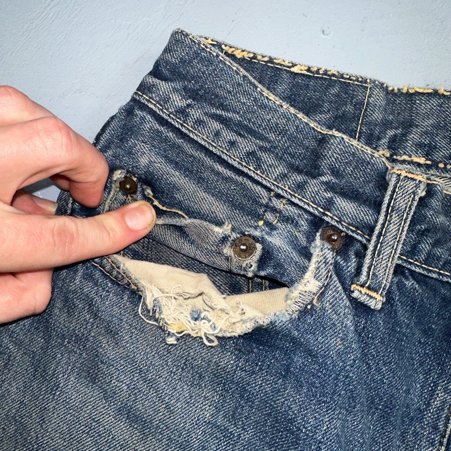 Levis 501 Big E Vintage 60s Redline Selvedge USA XX 1960s Jeans Act 28x28