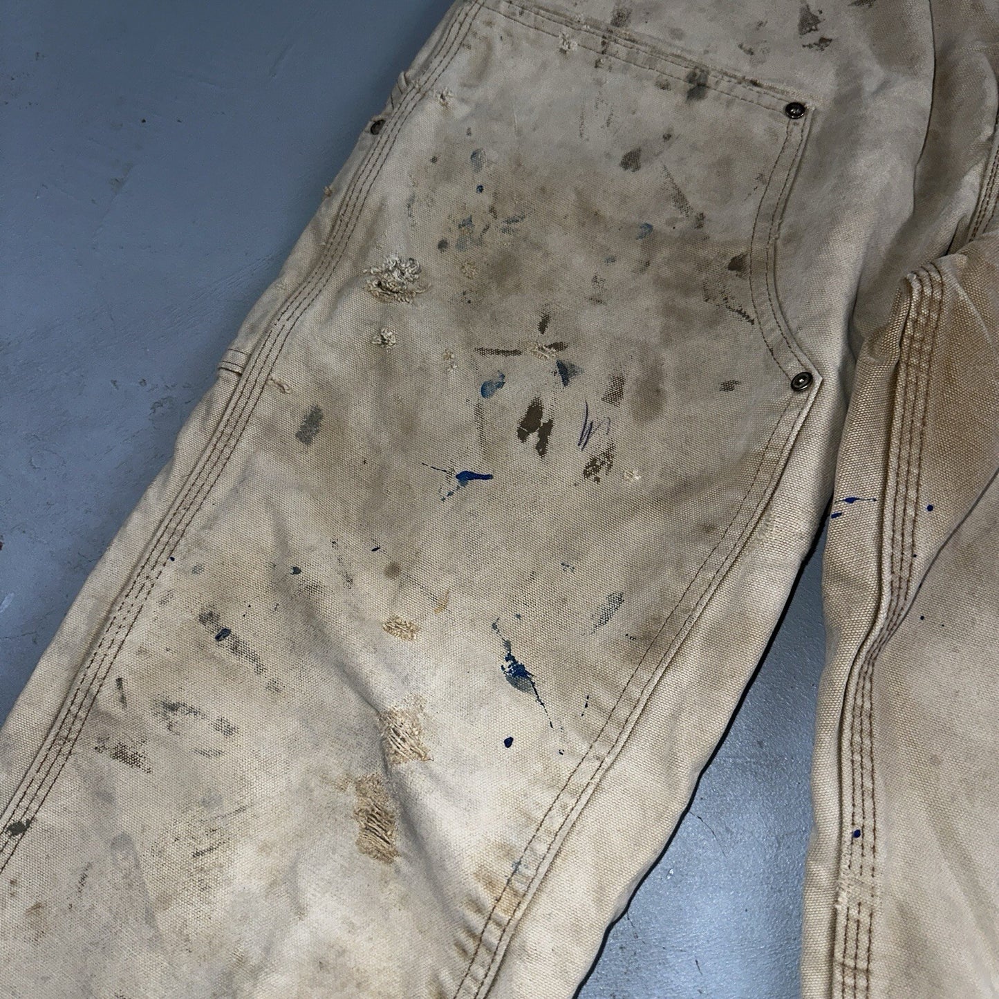 Carhartt VTG Double Knee Carpenter Pants USA B01 Brown Thrashed 34x34 Act 32x32