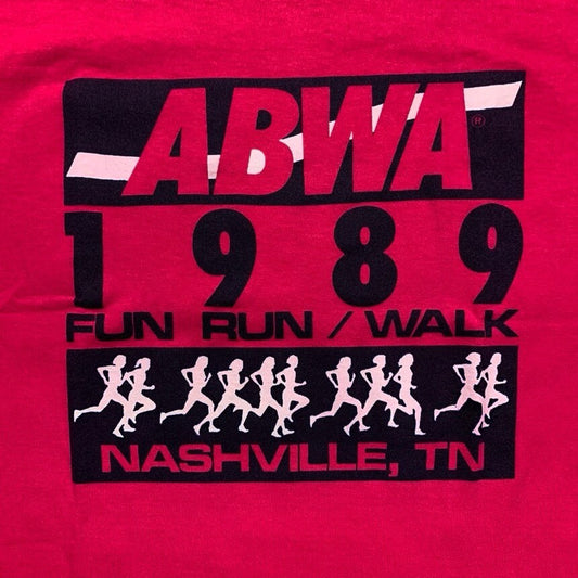 Nike Vintage T Shirt USA Gray Tag 1989 Nashville Running Marathon Pink 80s