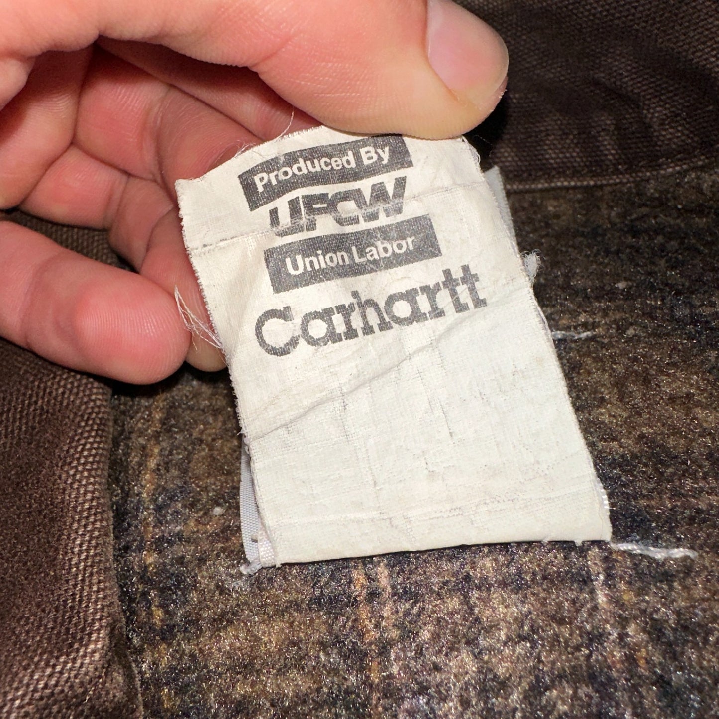 Carhartt VTG Detroit Jacket Men's Large Lined Blanket Workwear J97 CML Thrashed