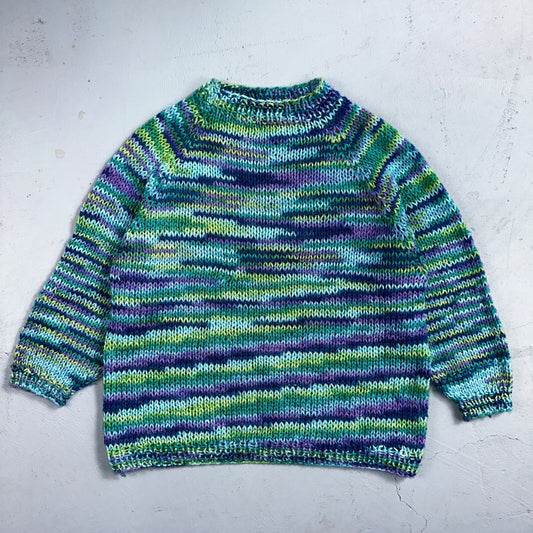 VTG 50s 60s Hand Knit Cable Sweater Handmade Rockabilly Cottage Core Grandma