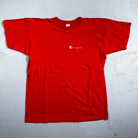 Champion USA Blank 1980s VTG T Shirt 80s Gym Basic Sports Track Simple Rare XL