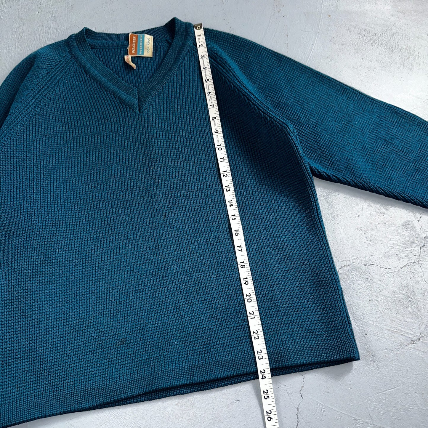 Western Germany VTG Wachter Rosenheim 100% Wool Knit Sweater Rockabilly 60s 70s