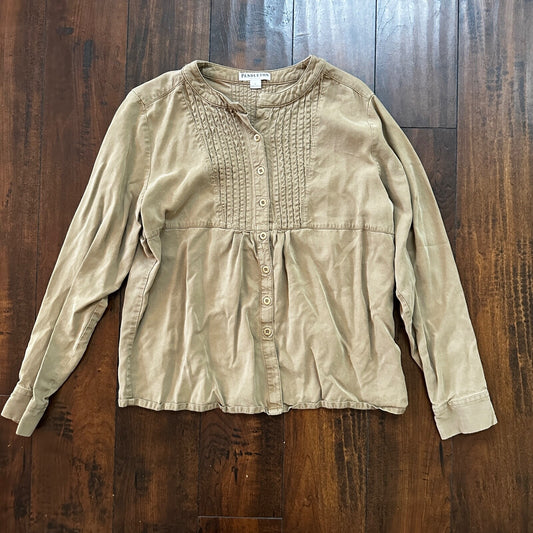 Pendleton Petite Women Jacket Crop Swing Blazer Size Large Cute Tan Brown