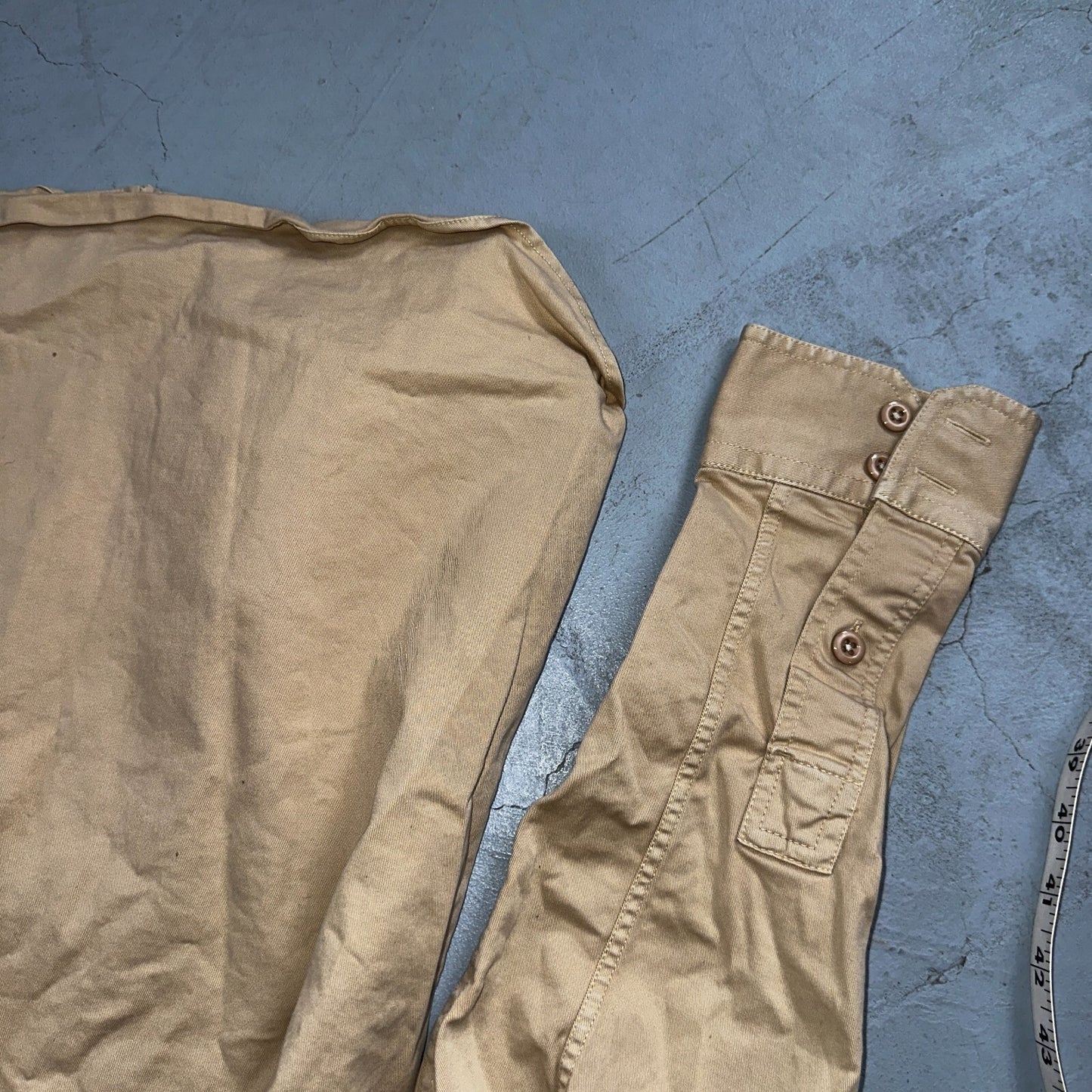 J Peterman Shirt Mens M Khaki Officer & Gentleman Field Shirt Safari Outdoor VTG