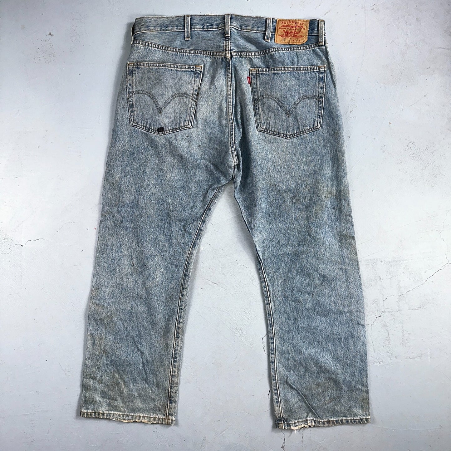 Levis 501 Vintage Y2K XX Straight Leg Jeans 90s Blue Light Wash 38x29 Act 36x27