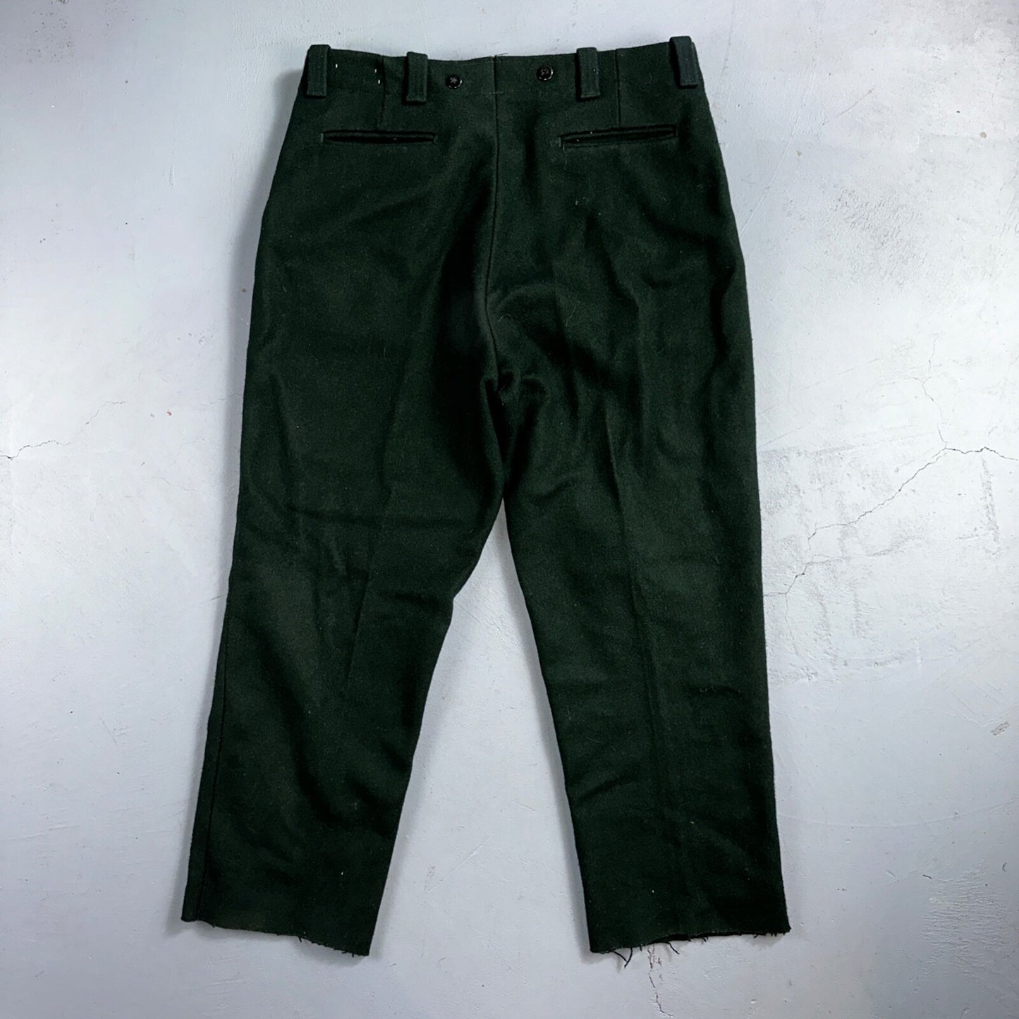 1960s Vintage Green Heavy Wool Hunting Pants 34x28 USA Dry Clean Rockabilly 60s