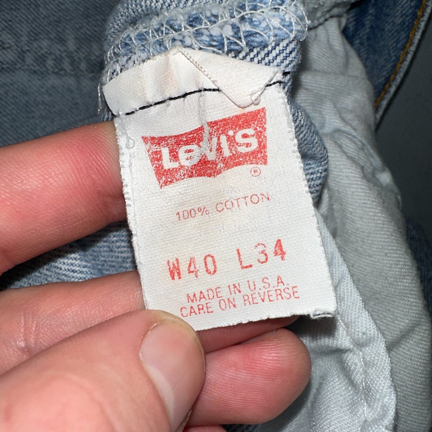Levis 501 Vintage 90s USA XX Straight Leg Jeans Blue Light Wash 40x32 Act 35x29