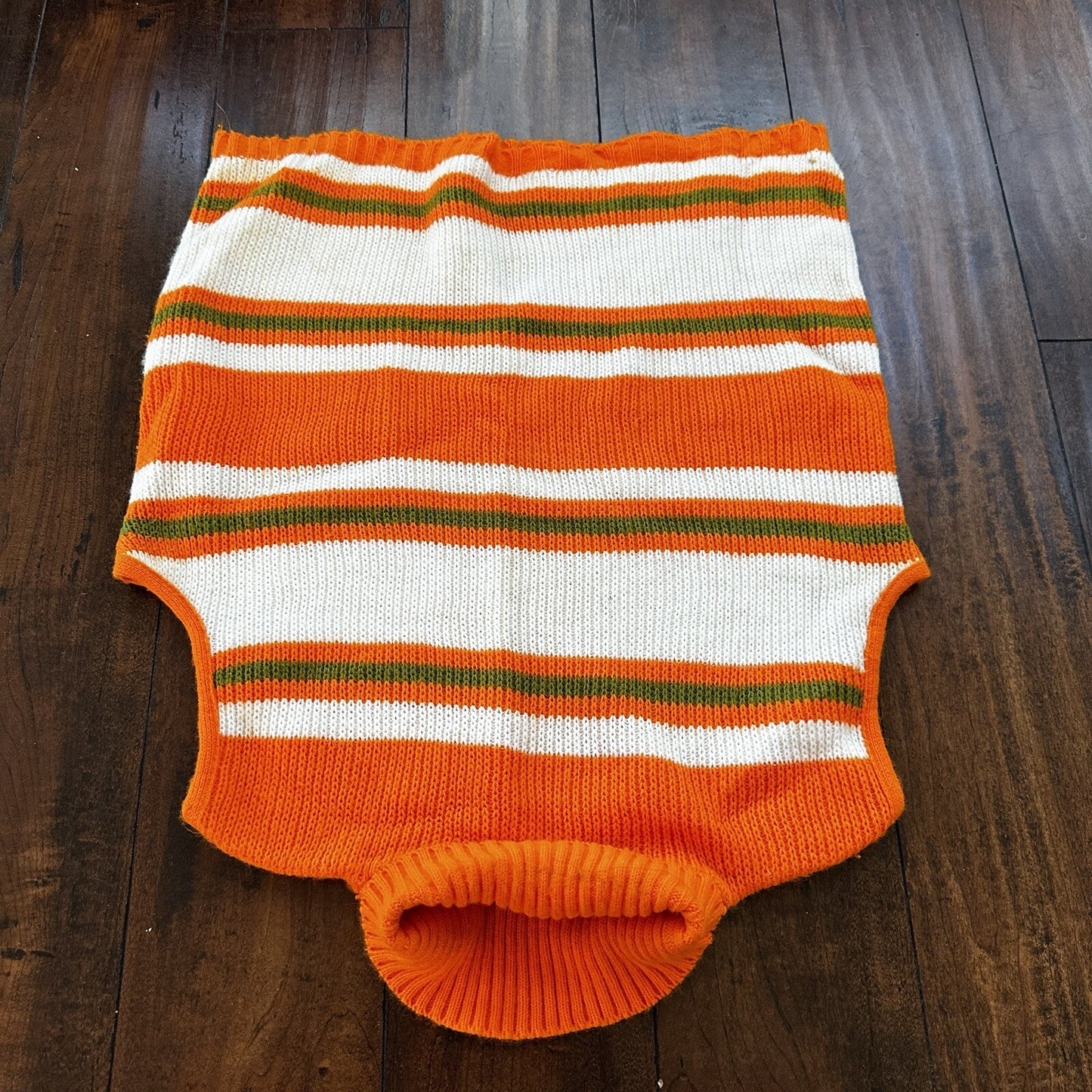 Sweater Vest Vintage Rockabilly Orange 1960s 60s Stripe 70s Rare Hipster