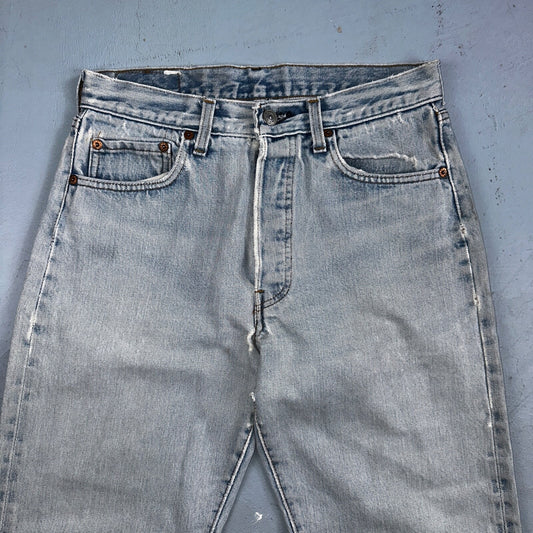 Levis 501 Vintage 80s Redline Selvedge USA XX Jeans Light Wash 66 Act 28x31