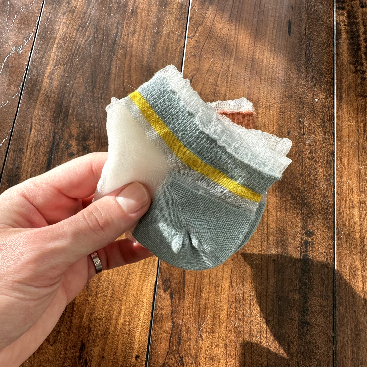 See Through Nylon Novelty Crowns Crew Socks European Fashion Women's Medium