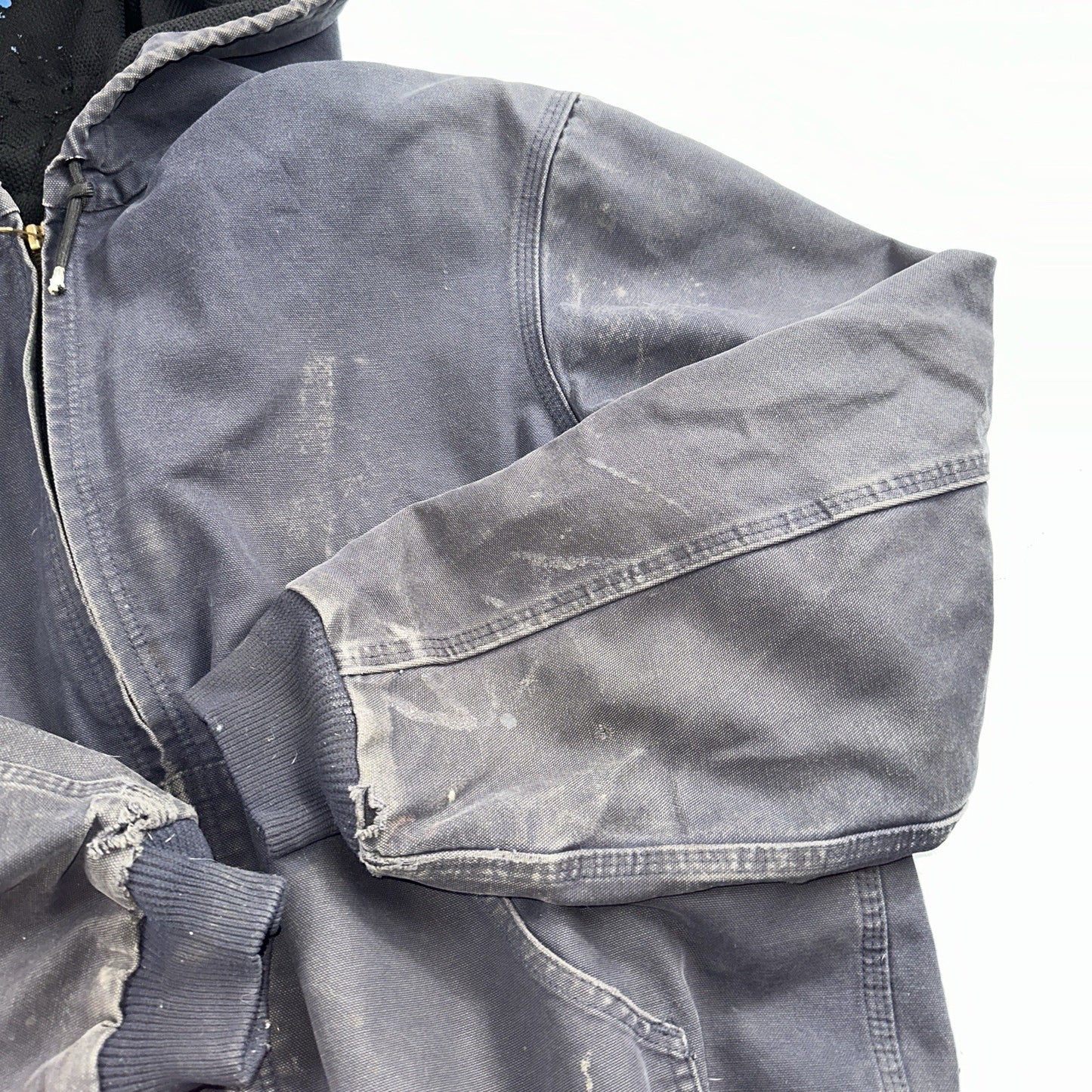 Carhartt Jacket VTG Mens Large Purple Hooded Distressed Bomber J208 MDT Thrashed