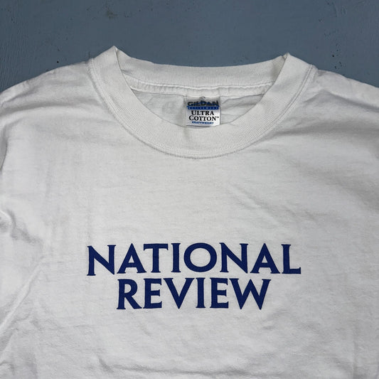National Review Gildan Y2K VTG T Shirt White XL Graphic Text Quote Travel Music