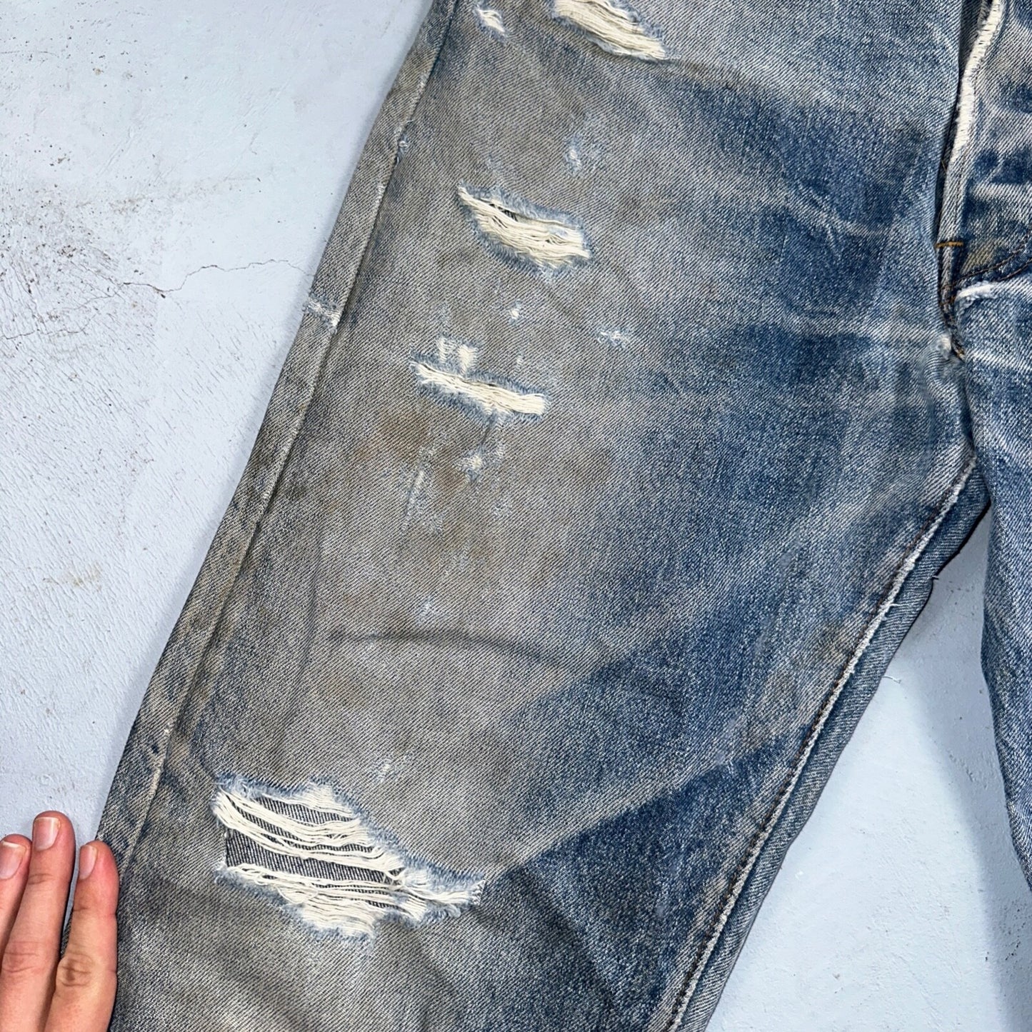 Levis 501 Vintage 80s Redline Selvedge USA XX Jeans Light Wash 34x34 Act 31x30