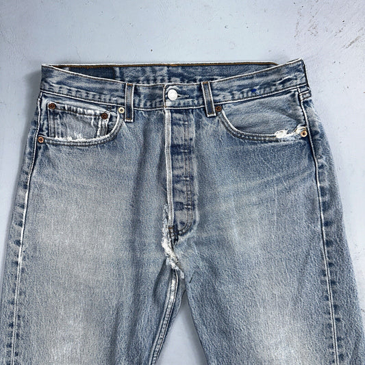 Levis 501 Vintage 90s Mexico Straight Leg Jeans 34x36 Y2K Light Wash Act 31x31
