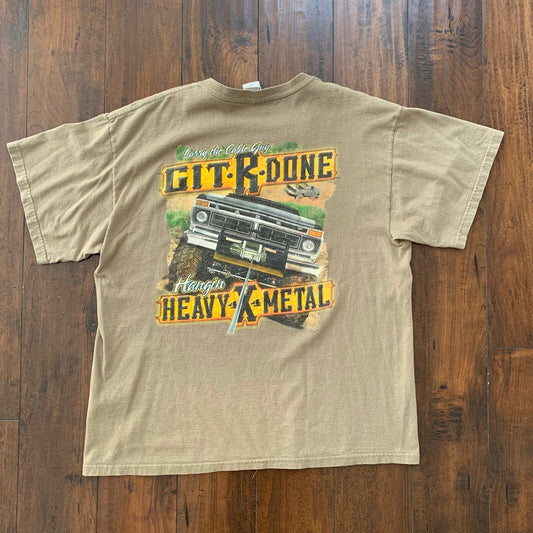 Cars Get It Done Country Music Vintage T Shirt Y2K Mud Muscle Truck USA Metal