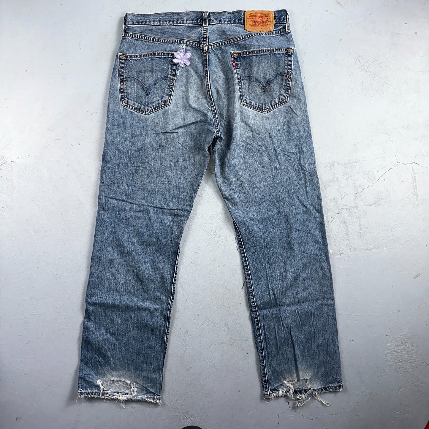 Levis 501 Vintage Y2K 90s XX Straight Leg Jeans Blue Light Wash 36x32 Act 35x31