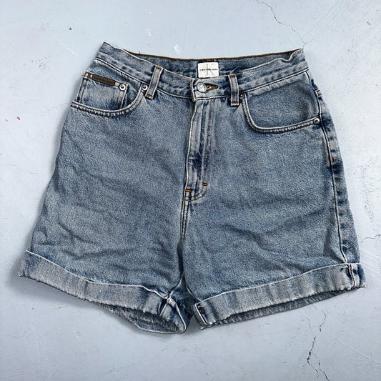 Vintage Calvin Klein Denim Mom Shorts Womens Size 6 Blue Medium Wash Cuffed USA
