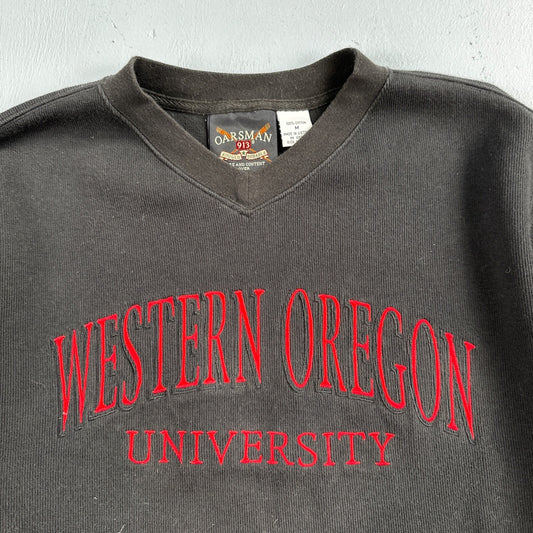 Vintage Oarsman Western Oregon University Crewneck Sweatshirt Thick Shirt M
