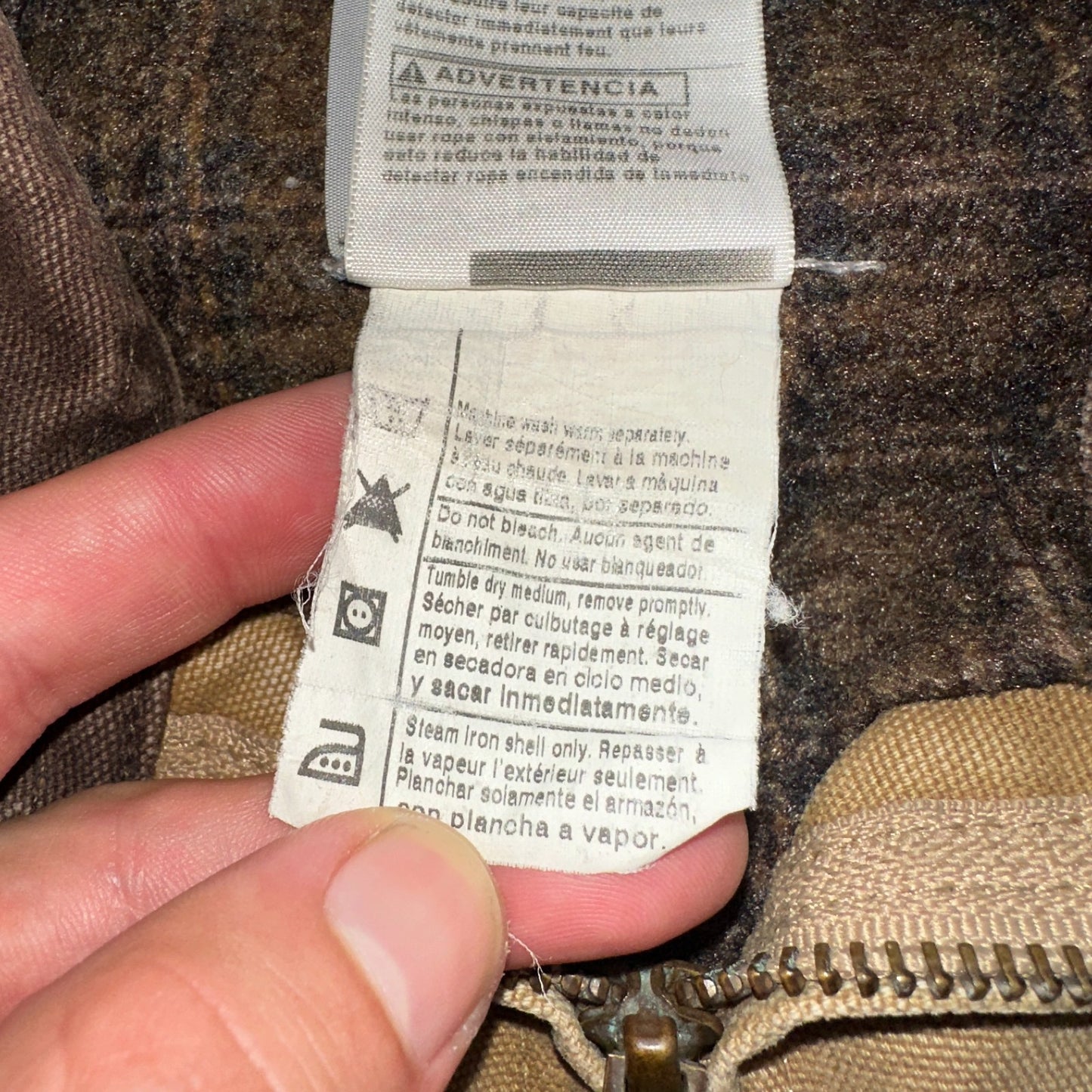 Carhartt VTG Detroit Jacket Men's Large Lined Blanket Workwear J97 CML Thrashed