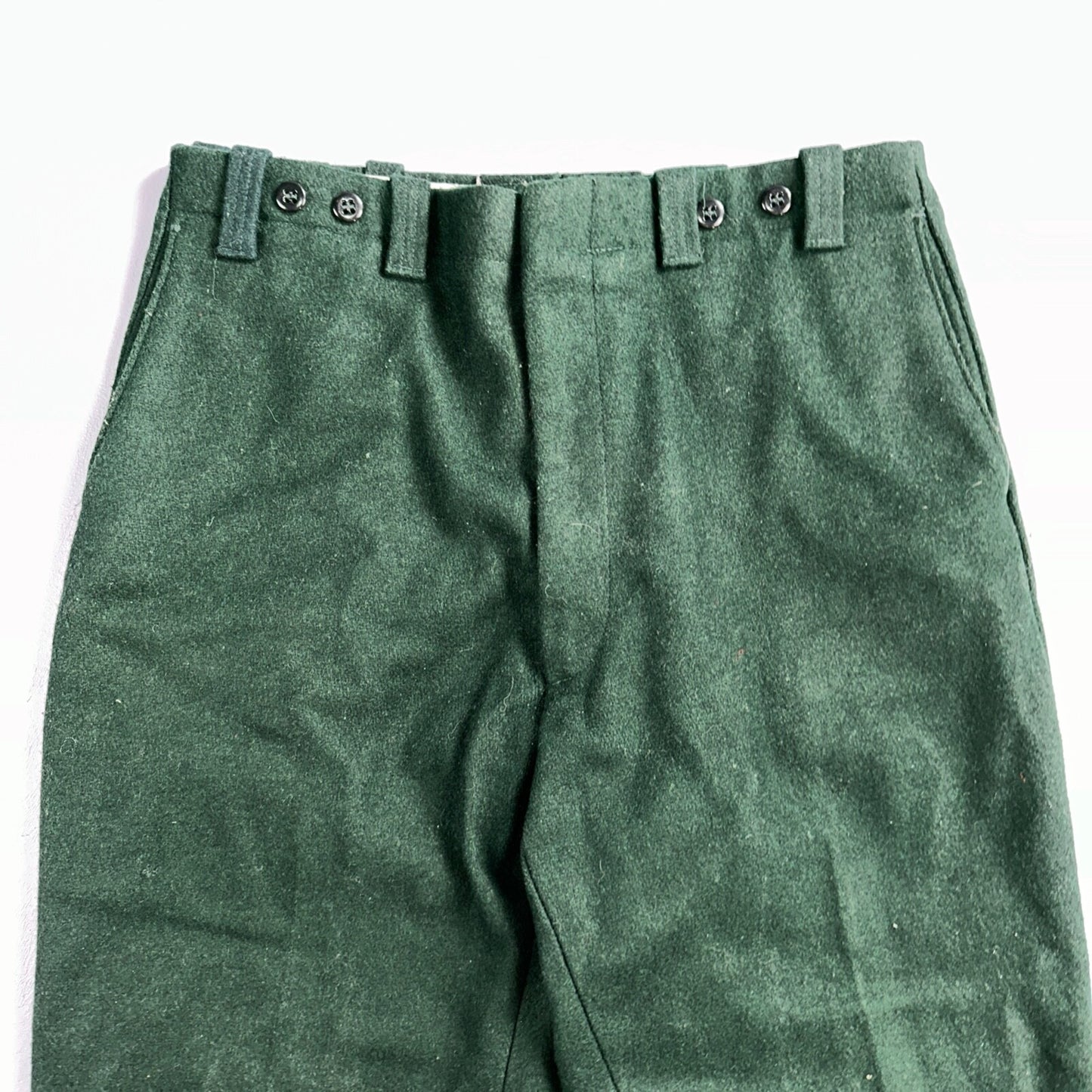 1960s Vintage Green Heavy Wool Hunting Pants 34x28 USA Dry Clean Rockabilly 60s