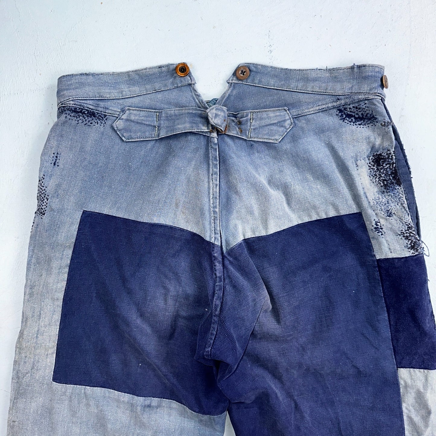 Vintage 1930s 1940s Buckleback Pants Denim Navy Blue Dungaree 30s 40s Rockabilly
