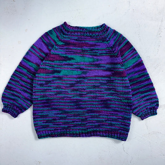 VTG 50s 60s Hand Knit Cable Sweater Handmade Rockabilly Cottage Core Grandma