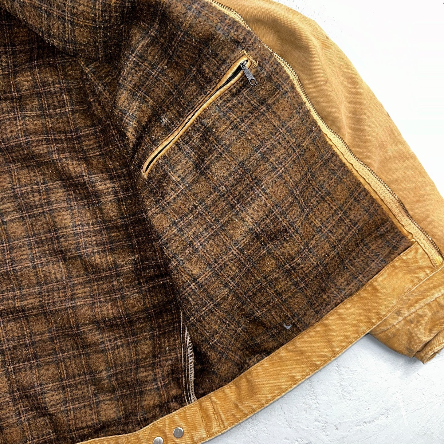 Carhartt VTG Detroit Jacket Men's Large Lined Blanket Workwear J97 CML Thrashed