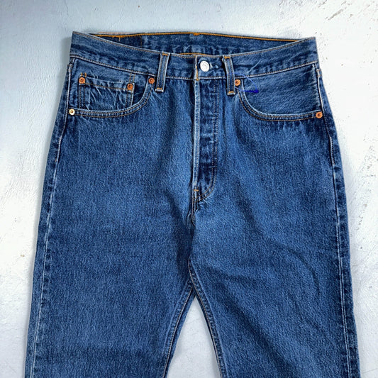 Levis 501 Vintage 90s USA XX Straight Leg Jeans Blue Med Wash 32x33 Act 29x29