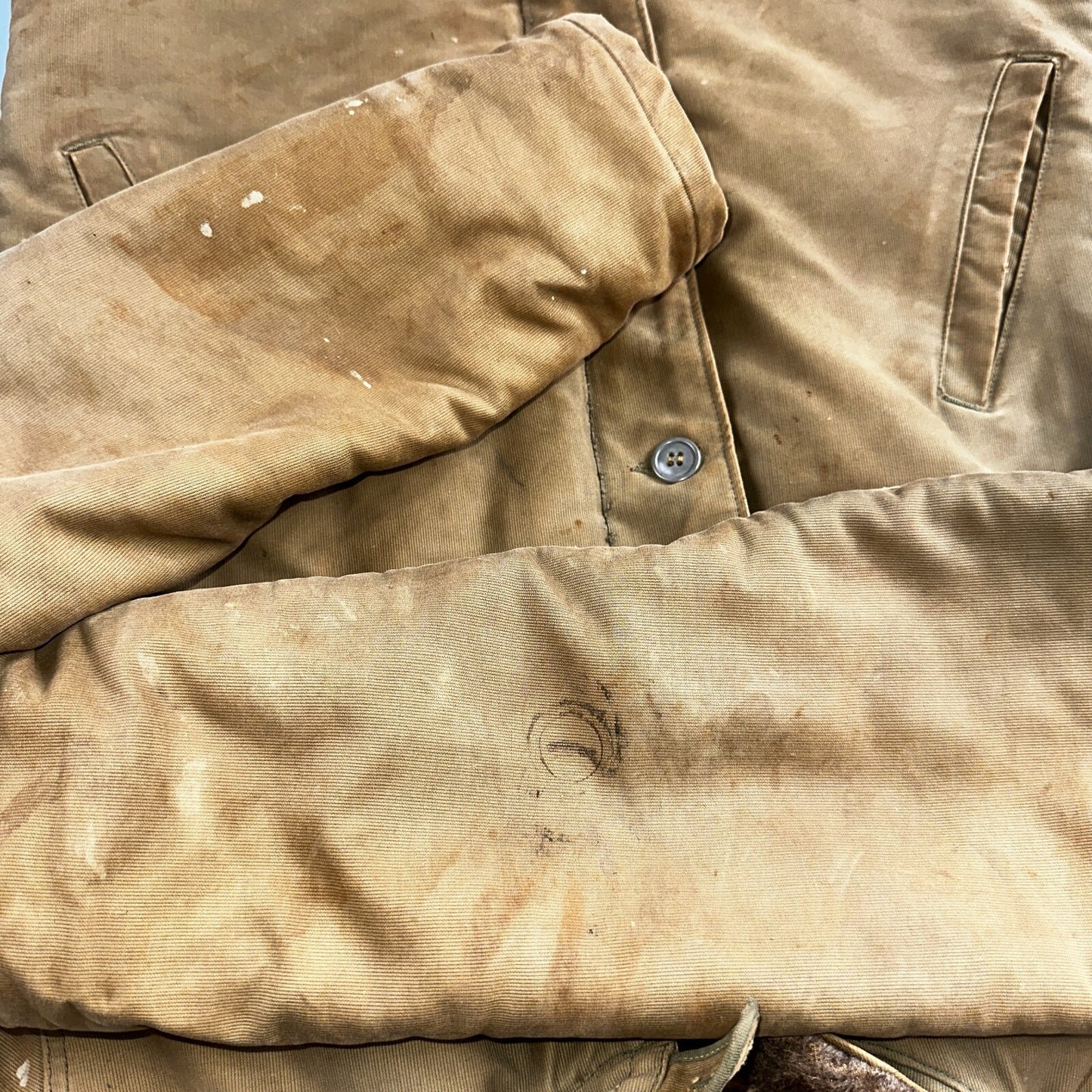 VTG WWII US NAVY USN N1 Deck Jacket Sz 38 Alpaca Stencil Work Coat Rare WW2