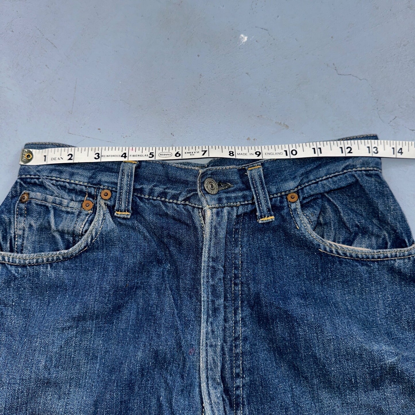 Levis 701 Big E Vintage 50s Redline Hidden Rivets USA 1950s Jeans 501 Act 26x29