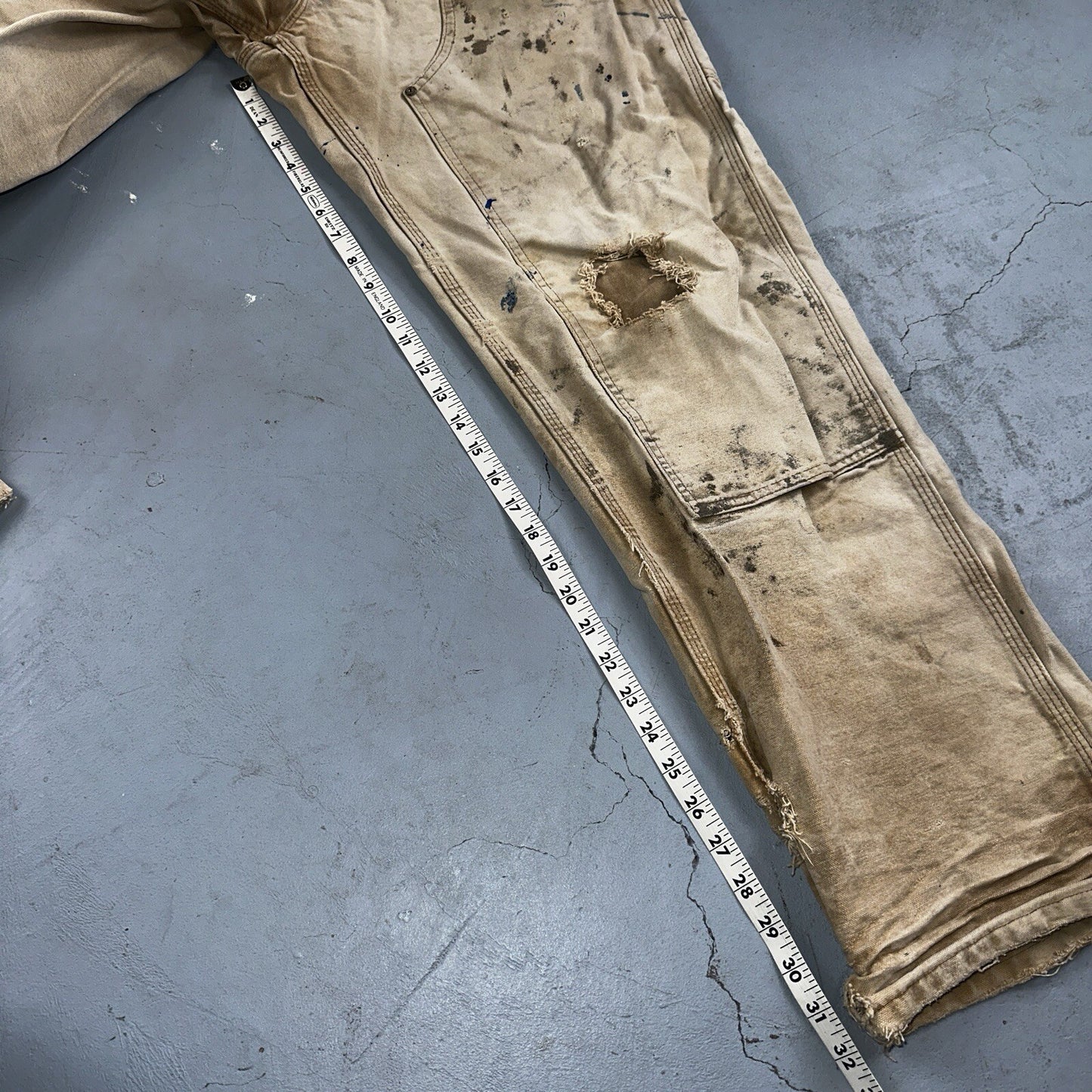 Carhartt VTG Double Knee Carpenter Pants USA B01 Brown Thrashed 34x34 Act 32x32