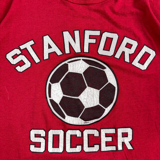 Stanford Soccer Russell Athletic USA VTG T Shirt Single Stitch Sports Red Graphi